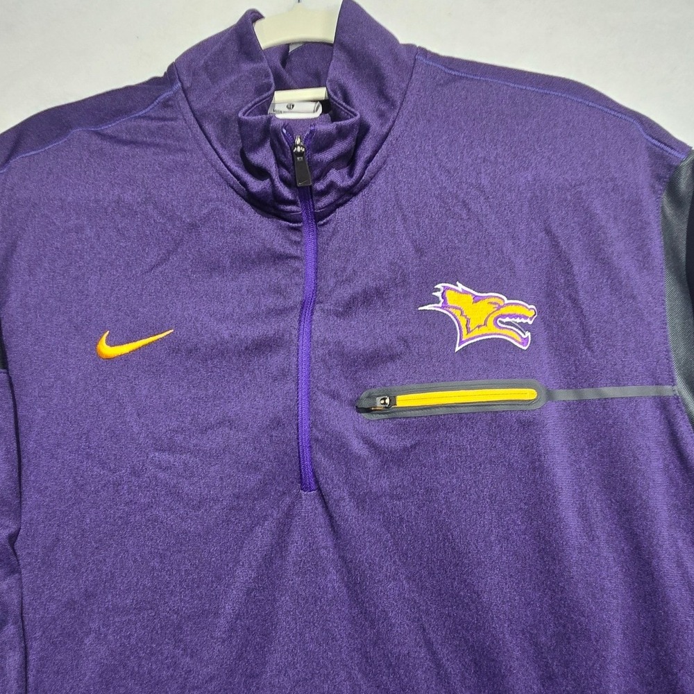Nike Elite Coaches 1/2 Zip Mens XL Purple Dri-Fit Pullover Logo Mascot